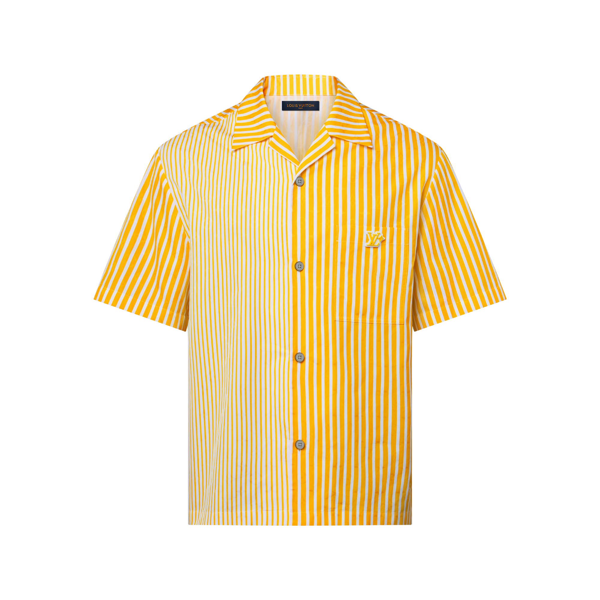 Monogram Striped Patchwork Short-Sleeved Shirt - Ready-to-Wear